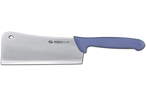 Sanelli Ambrogio S337.018L Ambrogio Sanelli-Supra Falcetta Salumiere-Ergonomischer Griff aus Polypropylen, Farbe: Blau, Klinge: breit und schwer, aus Nitro-B-Stahl, Stickstoff, 18 cm, Stainless Steel von Sanelli Ambrogio