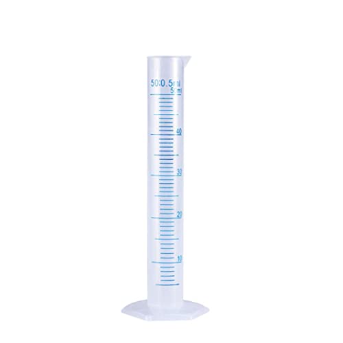 Sanfiyya Kunststoffmesszylinder, transparenter Messzylinder, 50 ml langlebiges Labor -Testrohr, Laborgraduierte Becher -Testflüssigkeitsbehälter von Sanfiyya