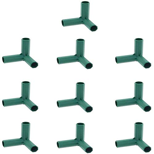10 Stück Steckverbinder Rohrverbinder Verbindungsstücke, PVC Eckverbinder, für Gewächshäuser Rahmen Regale (3 Wege - 16mm) von Sanmum