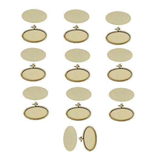 Mini Stickrahmen Stickringe Holzstickrahmen, Kreis Sewing Kit Rahmen Handwerk mit verschiedenen Formen für Schmuckherstellung DIY Deko (Horizontal Oval Form-6.7cm*3.2cm) von Sanmum