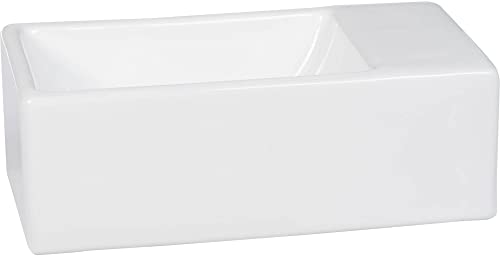 Saqu Waschbecken ohne Armaturloch 30,5x18x11 cm Weiß von Saqu