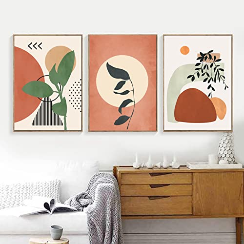 Sarah Duke 3er Design Poster Set, Boho Abstrakt Pflanze Blumen Leinwand Bilder, Wandbilder, Leinwand Kunstposter Wanddeko für Wohnzimmer Schlafzimmer (30x40cm) von Sarah Duke