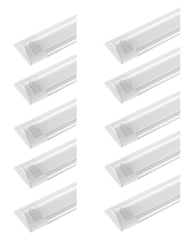 Sararoom 10 Pack 10W LED Deckenleuchte Röhre Licht 30cm 1200LM Feuchtraumleuchte Led, 4500K Neutralweiß Lichtleiste, 130° Abstrahlwinkel Leuchtstoffröhre für Wohnzimmer Küche Garage Büro Werkstatt von Sararoom