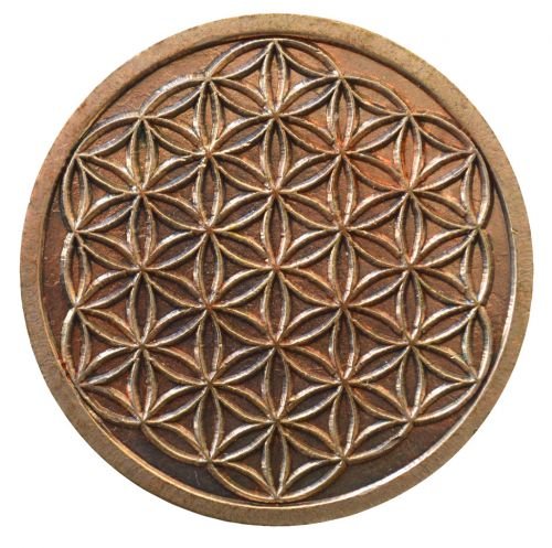 Glücksmünze"Blume des Lebens" Kupfer verzinnt 4cm von Saraswati