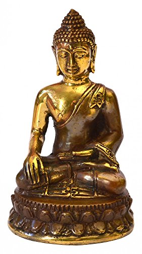 Thai Buddha Messing antik 4 x 8 cm von Saraswati