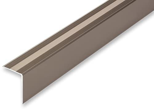 (17,18EUR/m) 30 x 42 x 900 mm Treppenwinkel Edelstahl-Look selbstklebend Treppenkantenprofil Treppenkante Alu Winkel von NALine