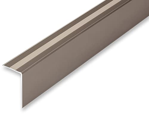 (19,41EUR/m) 30 x 52 x 900 mm Treppenwinkel Edelstahl-Look selbstklebend Treppenkantenprofil Treppenkante von NALine