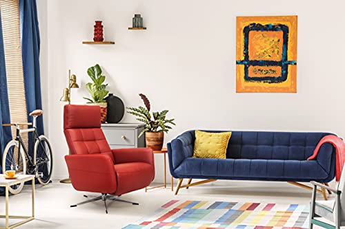 Scandico TV-Sessel Sessel Bosse / Drehbarer Relax-Sessel mit stufenloser Rückenverstellung und ausklappbarem Fußteil / Herz-Waage-Position / 74 x 107 x 90 / Leder Rot von Scandico