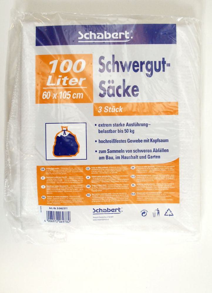 Schwergutsäcke 100 L, 3 Stück von Schabert