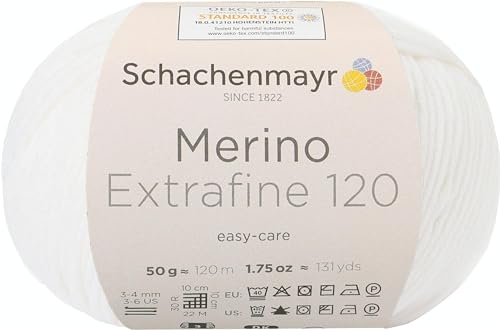 Schachenmayr Merino Extrafine 120, 50G white Handstrickgarne von Schachenmayr since 1822