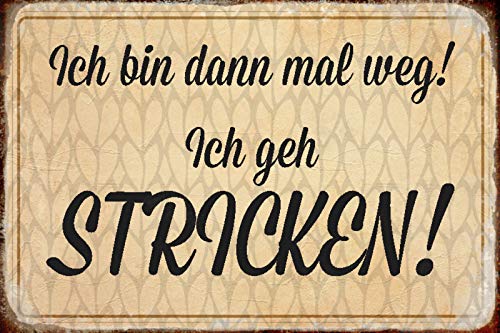 Schatzmix Spruch Ich Bin dann mal Weg Metallschild Wanddeko 20x30 cm tin Sign Blechschild, Blech, Mehrfarbig von Schatzmix