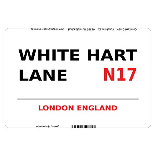 Schatzmix Street Hart Lane London N17 White Metallschild Wanddeko 20x30 tin Sign Blechschild, Blech, Mehrfarbig, 20x30 cm von Schatzmix