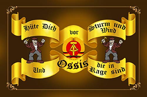 Schatzmix Spruch Hüte Dich vor Ossis die in Rage sind Deko 30x20 cm tin Sign Blechschild, Blech, Mehrfarbig, 20x30 cm von Schatzmix