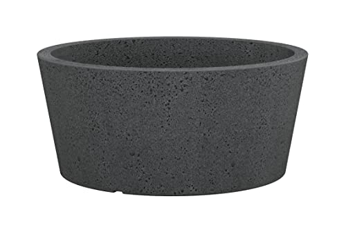 Scheurich C-Cone 40, Pflanzschale/Blumentopf/Pflanzkübel, rund, Farbe: Stony Black, hergestellt mit recyceltem Kunststoff, 10 Jahre Garantie, für den Außenbereich von Scheurich