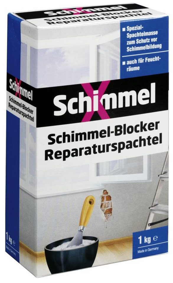 Schimmel X Anti-Schimmel-Grundierung Schimmel X Schimmel-Blocker 1 kg Reparaturspachtel von Schimmel X