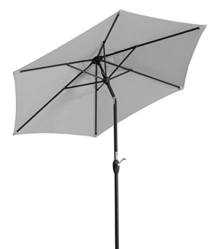 Schneider Sonnenschirm Bilbao, silbergrau, 220 cm rund, 620-14, Gestell Stahl, Bespannung Polyester, 4.3 kg von Schneider Schirme