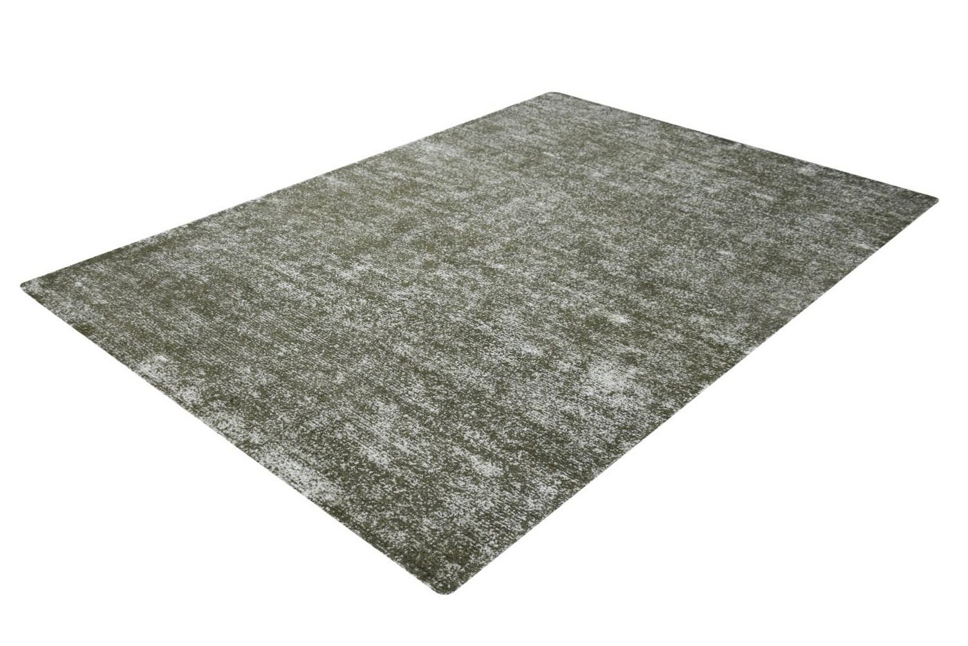 Teppich Teppich SchoenesWohnen24 Etna 110 Silber / Oliv 80cm x 150cm, SchönesWohnen24 von SchönesWohnen24