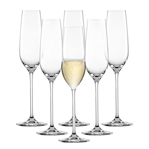 SCHOTT ZWIESEL Sektglas Fortissimo (6er-Set), elegante Champagner Gläser mit Moussierpunkt, spülmaschinenfeste Tritan-Kristallgläser, Made in Germany (Art.-Nr. 112494) von Schott Zwiesel