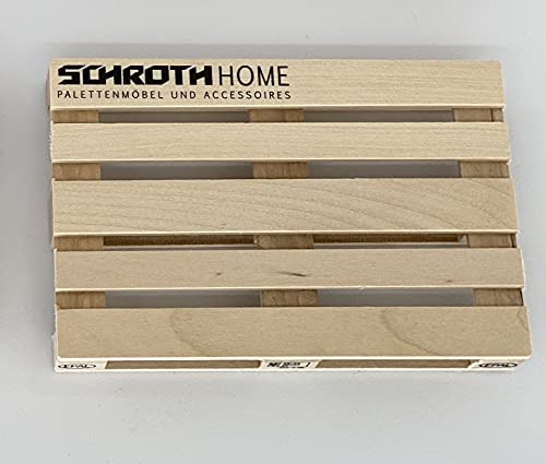 Schroth Home Pali Untersetzer 7,5 x 11,5 x 1,5 cm – Mini Paletten Untersetzer aus Holz – 6er Pack – Paletten Untersetzer für Glas, Tassen und Getränke – Europalette – individualisierbar von Schroth Home