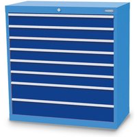 Bedrunka+Hirth Schubladenschrank Profi, Schubladen 6x100 + 2x150 mm, HxBxT 1.019 x 980 x 500 mm, lichtblau/enzianblau von Bedrunka+Hirth