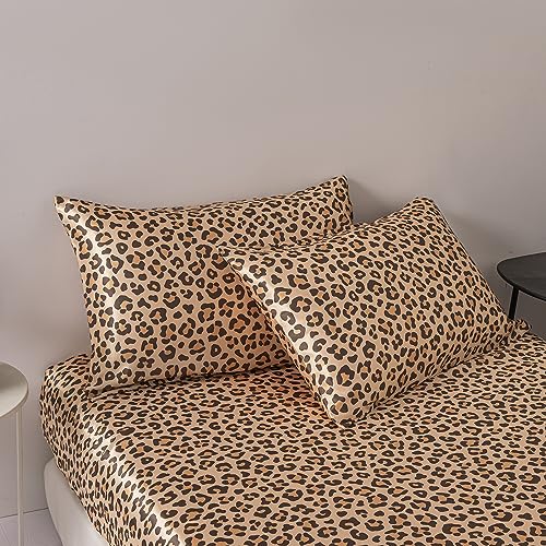 Schueling Design 2er-Pack Satin-Kissenbezüge mit Leopardenmuster, superweicher Kissenbezug mit Reißverschluss für Bett, Sofa, Couch von Schueling Design