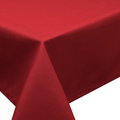 Tischdecke Fleckschutz LOTUS Effekt Garten LEINEN Optik bügelfrei abwaschbar uni Farbe Rot Größe eckig 110x140 cm von Schwar Textilien