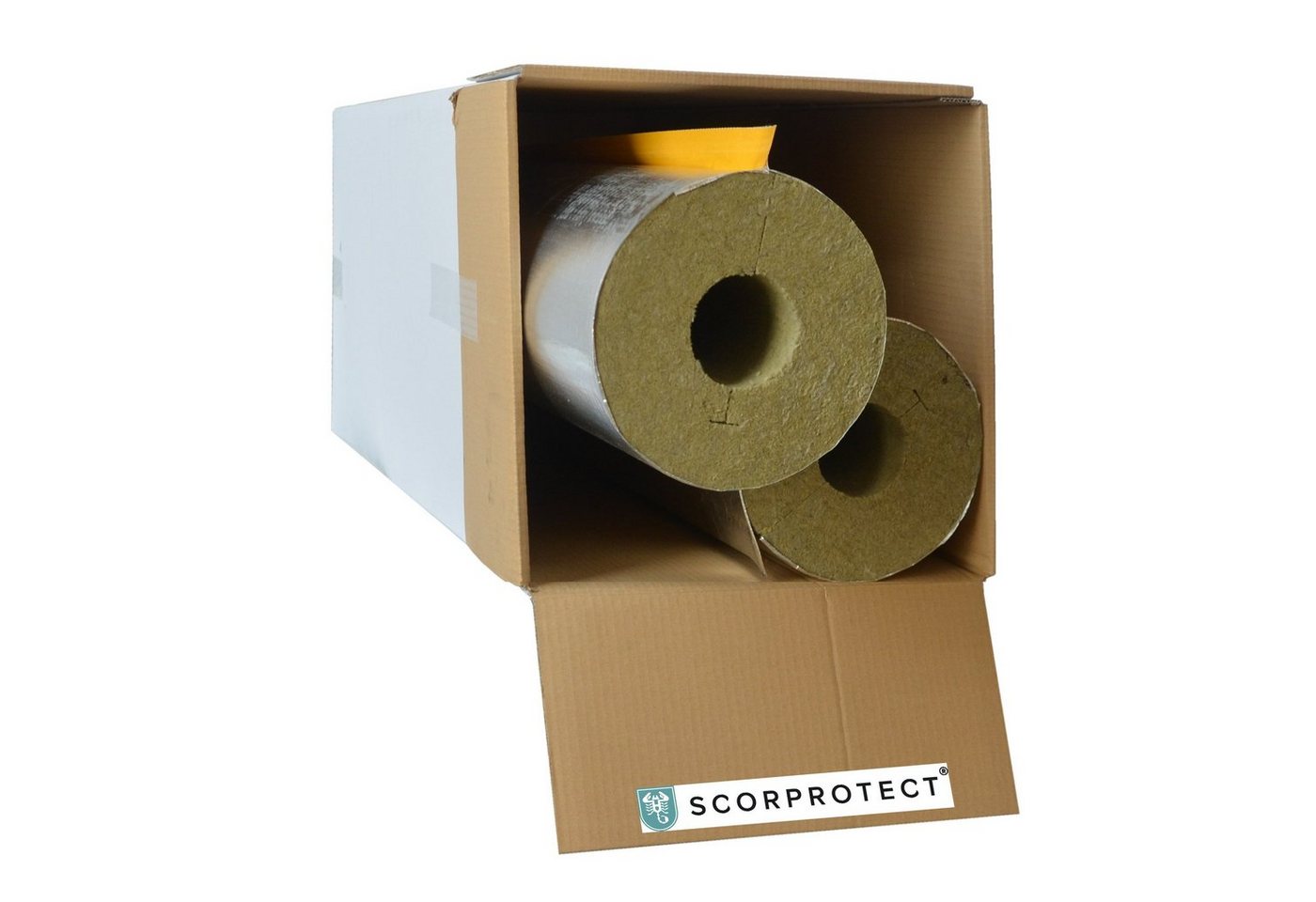 Scorprotect® Steinwolle voller Karton Rohrschale Rohrisolierung Steinwolle alukaschiert 0.040 W/mK, (2-St) von Scorprotect®