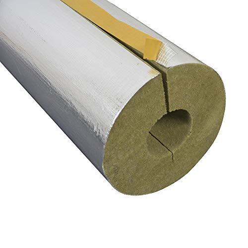 Alukaschierte 100% Rohrschale Rohrisolierung Steinwolle 0.040 W/MK (Steinwolle, 28 x 40 mm x 1 Meter) von Scorprotect