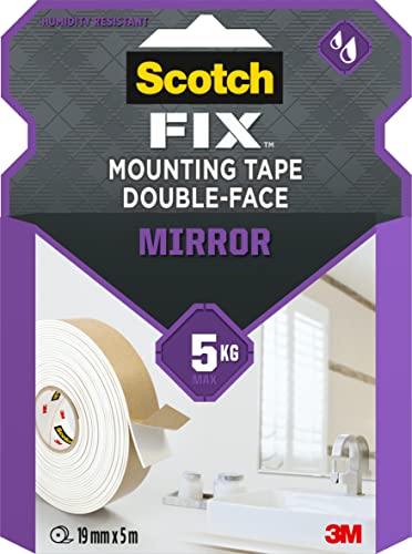 Scotch-Fix Spiegelmontageband 4496W-1950-P, 19 mm x 5 m, 1 Rolle/Packung (Verpackung kann abweichen) von ScotchBlue