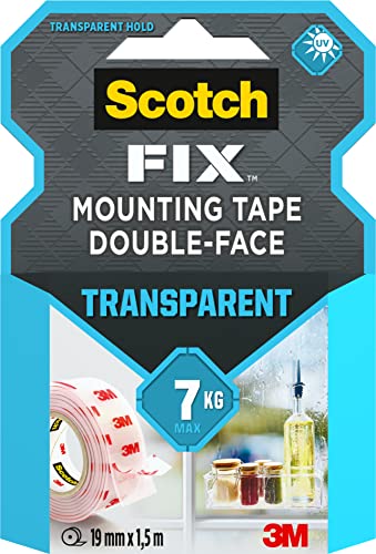 Scotch-Fix Transparentes Montageband 4910C-1915-P, 19 mm x 1,5 m, 1 Rolle/Packung (Verpackung kann abweichen) von ScotchBlue