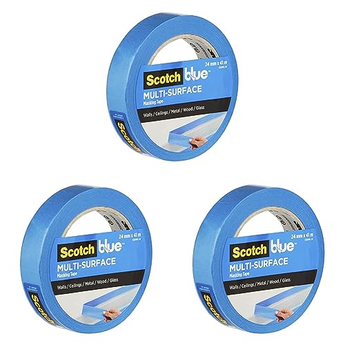 ScotchBlue Premium 2090 UK Abdeckband für Wände, Decken, Metall, Holz und Glas, blau, 24mm (Packung mit 3) von ScotchBlue