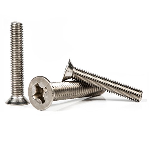 M5 (5 mm x 12 mm) Kreuzschlitz-Maschinenschrauben, Flachkopf, Edelstahl A2 (20 Stück) von Screws City