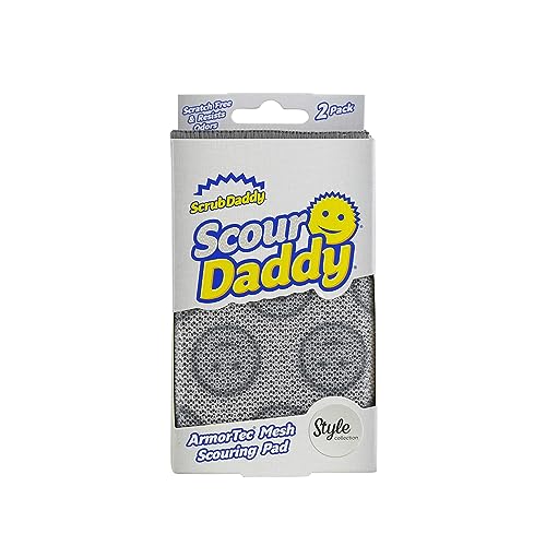 Scrub Daddy Scour Daddy, Scheuerschwamm, kratzfreie Scheuerschwämme/strapazierfähiges Scheuerschwamm zum Reinigen von Geschirr, Alternative zu scheuern aus Metall, Spülschwämme zum Abwaschen, 2er-Pack von Scrub Daddy