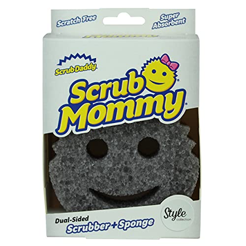 Scrub Daddy Scrub Mommy Putzschwamm, Topfreiniger Küchenschwämme, Putzmittel mit Texturveränderung, kratzfreier Spülschwamm, geruchsresistenter Smiley Schwamm, Geschirrschwamm - 1er Style von Scrub Daddy