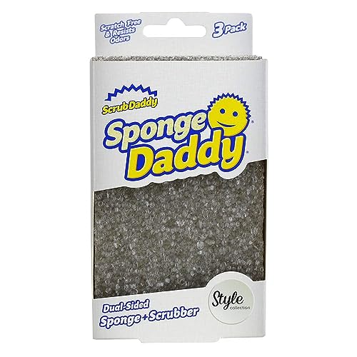 Scrub Daddy Sponge Daddy, beidseitiges Schrubben, Spülschwämme für den Abwasch, Alternative zu kratzfesten Scheuern für die Reinigung von Geschirr, wie von Frau Hinch verwendet, sortierte Farbe Pack von Scrub Daddy