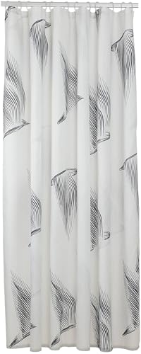 Sealskin Birds Textil-Duschvorhang 180x200 cm, 100% Polyester, wasserabweisend, Farbe: Schwarz / Weiß von Sealskin