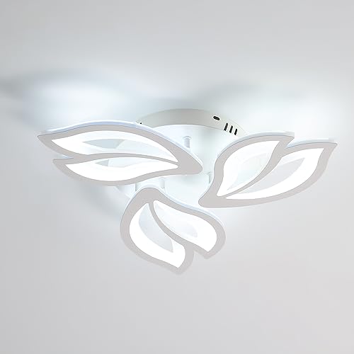 Seamoon Blütenblatt Deckenlampe aus Acryl, 40W 6500K LED Deckenleuchte Moderne weiße Deckenlampe Dekorative Blütenblattern Lampe Deckenbeleuchtung für Wohnzimmer Schlafzimmer Badezimmer Flur (3 heads) von Seamoon
