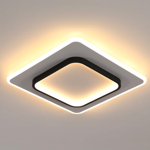Seamoon LED Deckenleuchte, 40W Deckenlampe Modern Schwarz, Warmweiß 3000K, Deckenleuchte LED Quadrate für Schlafzimmer Badezimmer Küche Wohnzimmer Balkon Flur von Seamoon