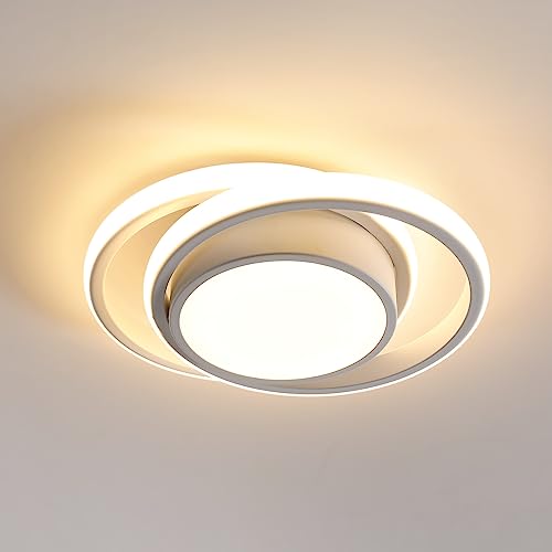 Seamoon LED Deckenleuchte, Deckenlampe Modern Rund 32W 3000LM für Schlafzimmer, Deckenbeleuchtung Warmweiß 3000K für Badezimmer Wohnzimmer Küchen Balkon Ø28cm von Seamoon