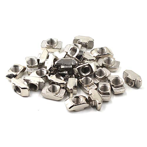 M5 20 serie Carbon Steel T-Nut Fastener Hammer Kopf Aluminiumprofil Extrusionsschlitz Europäische Norm (100 STÜCK) von SeeRaphee