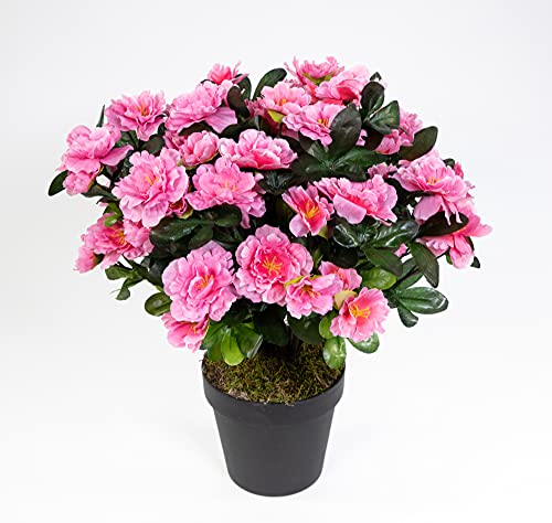 Seidenblumen Roß Große Azalee 36cm rosa-pink im Topf LA Kunstpflanzen Kunstblumen künstliche Blumen Pflanzen Azaleenbusch von Seidenblumen Roß