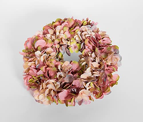 Hortensienkranz 32cm (Pastell) JA künstlicher Kranz künstliche Hortensien … (Altrosa-Grün) von Seidenblumen Roß