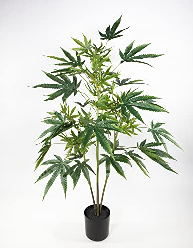 Seidenblumen Roß Hanfpflanze/Cannabispflanze 100cm GA künstlicher Baum Kunstbaum Kunstpflanzen Hanf Cannabis Weed von Seidenblumen Roß