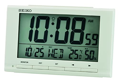 Seiko Clock Wecker digital weiß LCD QHL090W von Seiko