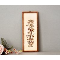 Vintage Pano Mit Getrockneten Blumen Im Holzrahmen Handgemachte Wand-Dekor von SekulidisAntiques