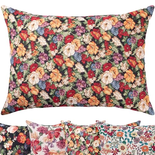 Selfitex Buntes Couchkissen XXL 60x80 cm, Sofakissen mit Füllung und Bezug, kuschelweiches Lesekissen, dekoratives Fernsehkissen, Deko- und Kopfkissen, Rückenkissen (Floral Bouquet) von Selfitex