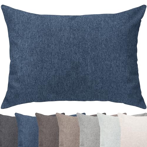 Selfitex Modisches Couchkissen XXL 60x80 cm, Sofakissen mit Füllung und Bezug, kuschelweiches Lesekissen, dekoratives Fernsehkissen, Deko- und Kopfkissen, Rückenkissen (Blau) von Selfitex