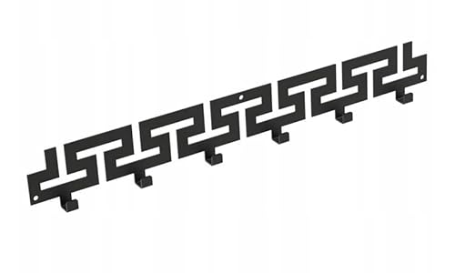Sellon24® Garderobenhaken Design Garderobenleiste Wand Loft Modern Geometrisches Motiv Schwarz Kleiderhaken aus Metall - 50 cm - für Mäntel, Jacken, Schals (VIPER) von Sellon24
