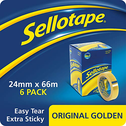 Sellotape 24 mm x 66 m "Golden Tape (Pack von 6) von Sellotape