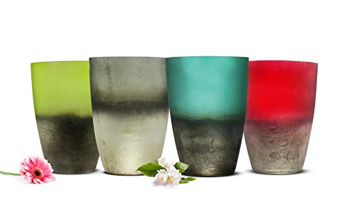 Sendez Blumenvase 'Oxi' 2.Wahl Tischvase Glasvase Dekovase Vase Blumentopf Pflanztopf (Grün) von Sendez